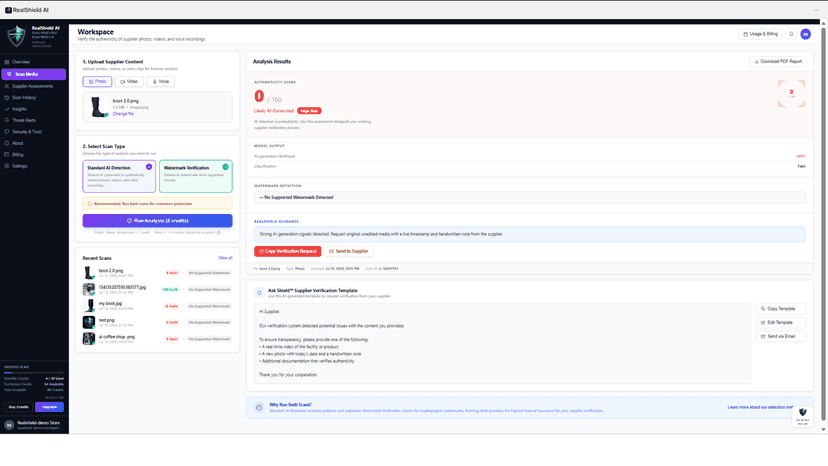 Scan page to show how the results are shown