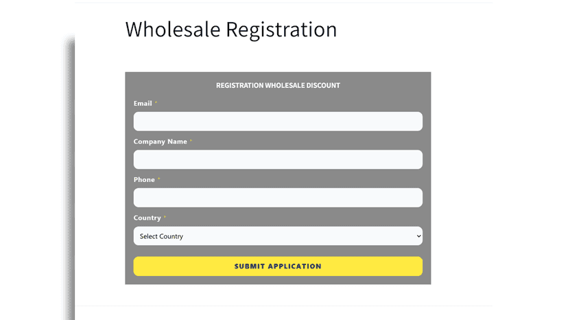 Wholesale Registration Form