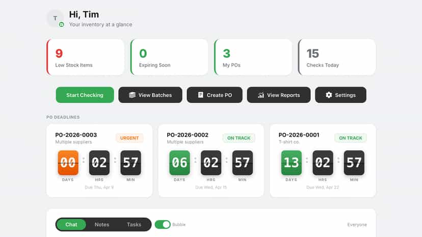 StockKoala inventory management dashboard.