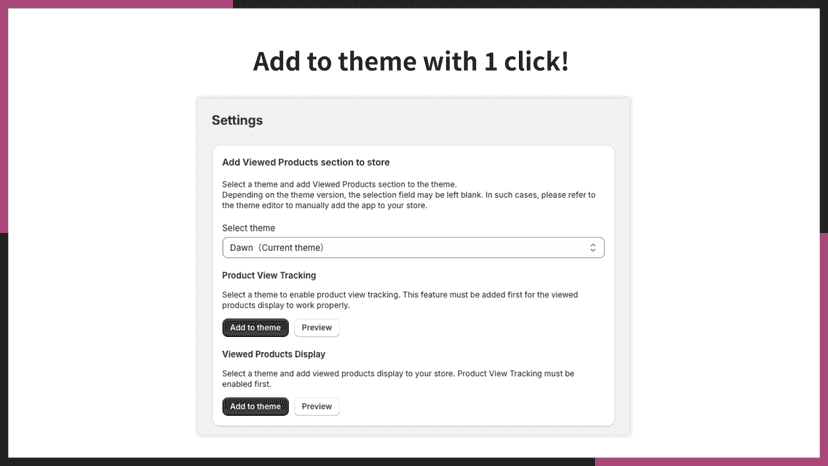 Add to theme with 1 click!