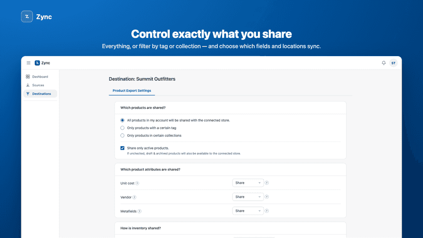 Control what you share with others