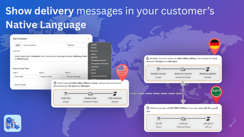 Show delivery estimates in multiple languages for global Shopify