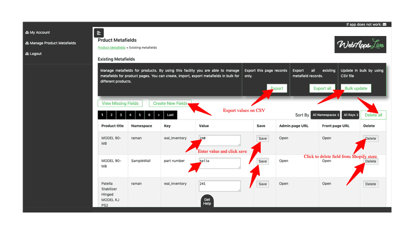 manage shopify custom fields