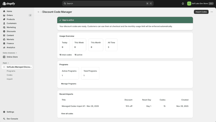Dashboard Page