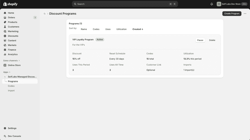 Programs Page