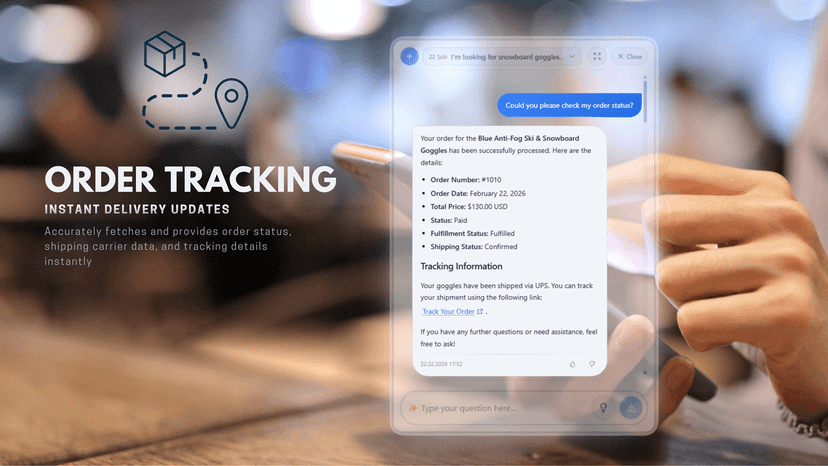 Real-time Shopify order tracking and delivery status.