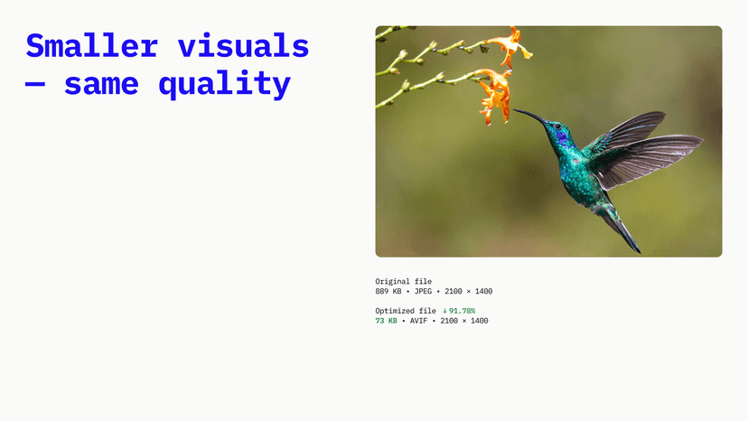 Smaller visuals, same quality