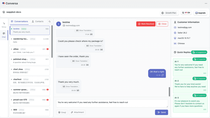 AI-powered reply suggestions to help agents respond faster