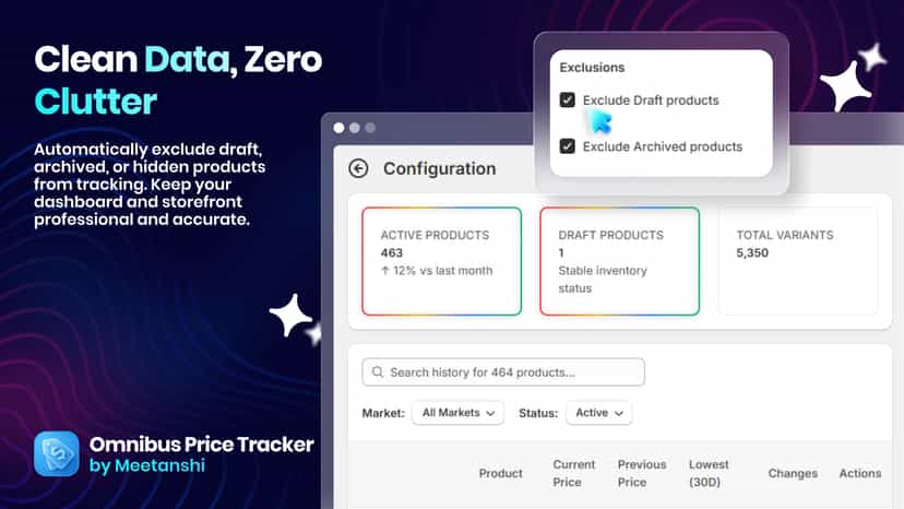 Option to exclude archived, hidden, draft products