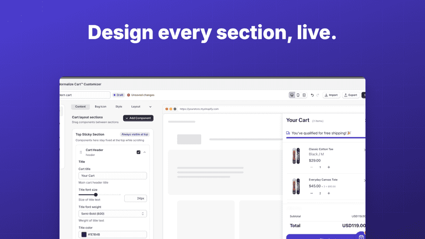 Customizer view