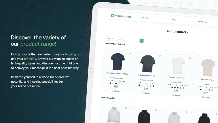Wide print on demand dropshipping product selection