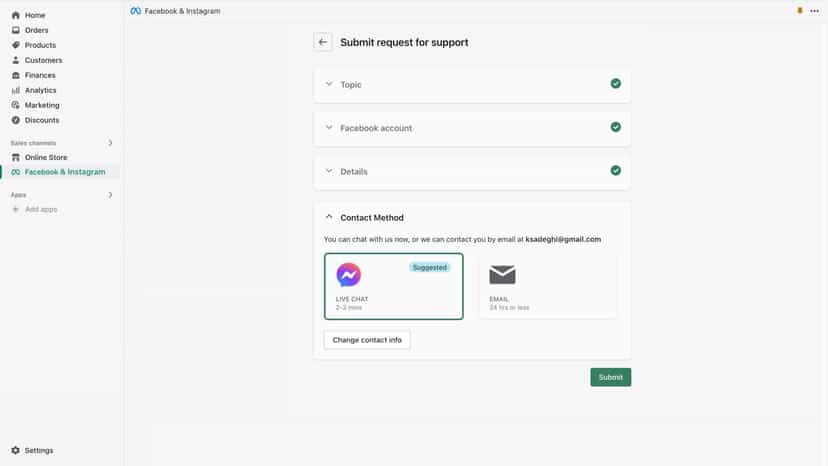 Get Support via Email or Live Chat