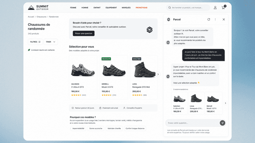 Découvrez le shopping Assistant Parcel
