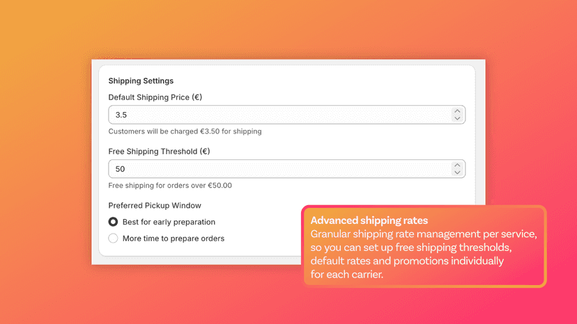 Advanced shipping rates