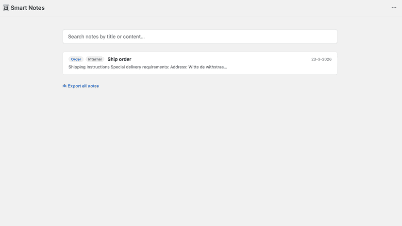 Full-text search across all notes in the store
