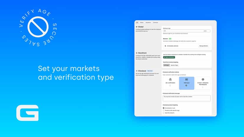 Set your markets and verification type