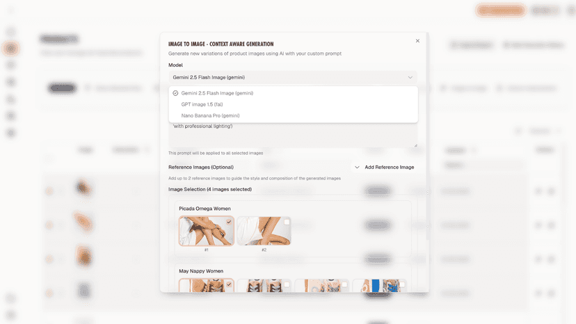 Bulk Image to Image context generation settings.