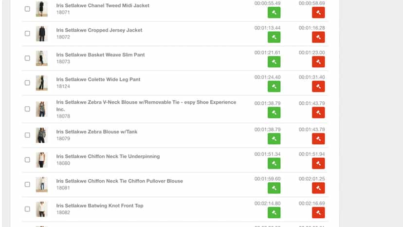 Timecoded products for VStore video
