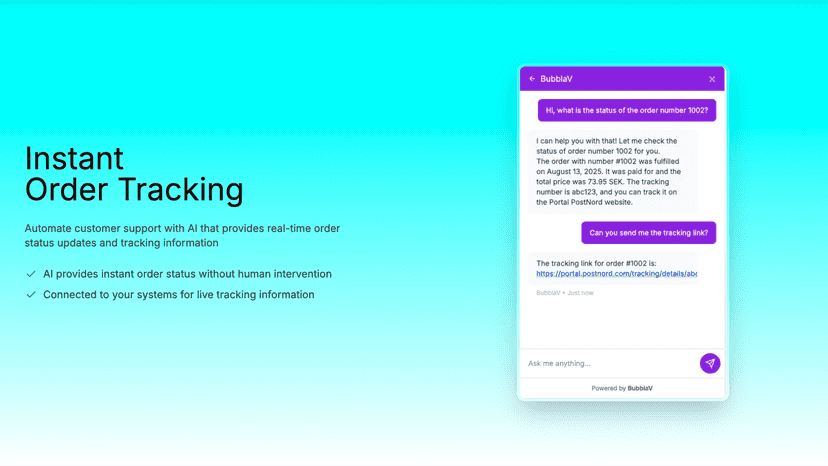 AI Powered order tracking