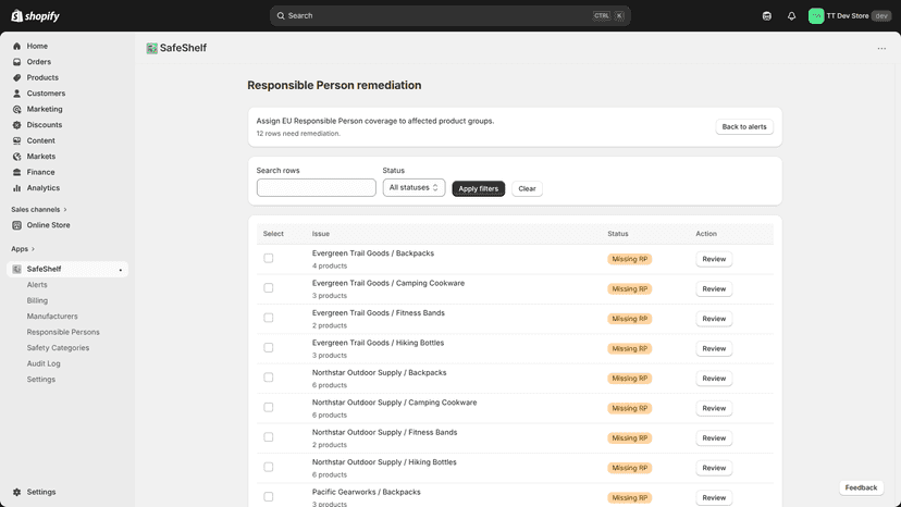 Bulk Responsible Person remediation with multi-select