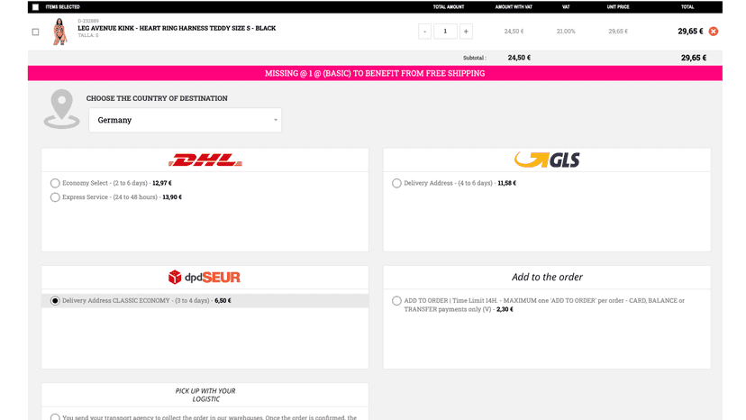 Select the carriers you want