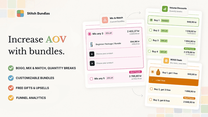 Increase AOV with product bundles and cross-sell