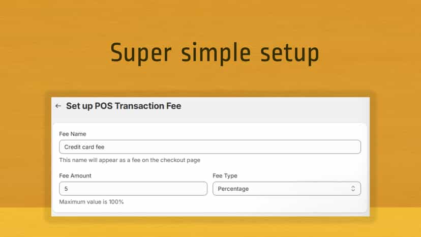 simple setup in shopify admin