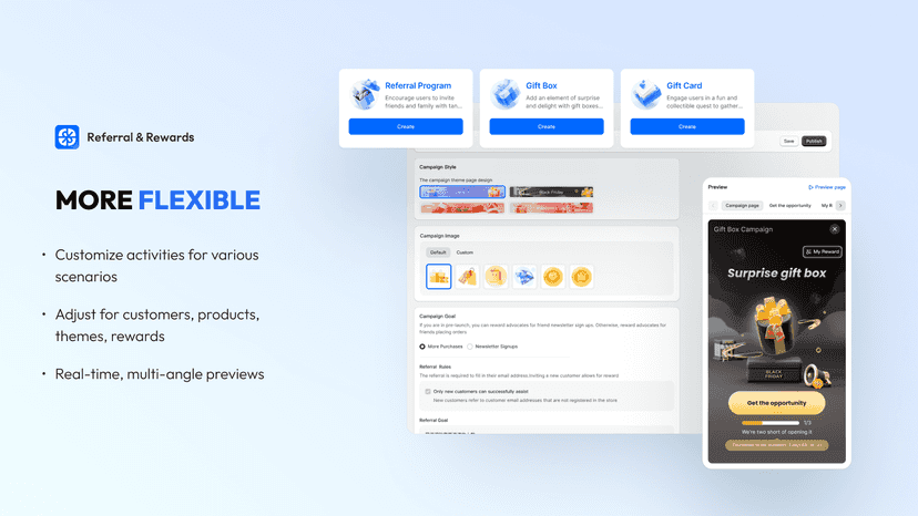 Customizable, attractive referral programs to boost sales