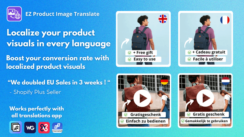 Translate your product image and alt text of your Shopify store