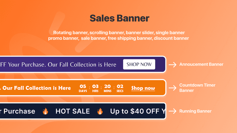 sale banner, annoucement banner, running banner