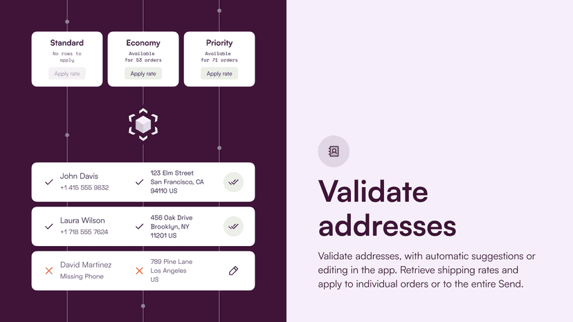 Validate and fix addresses without re-uploading your spreadsheet
