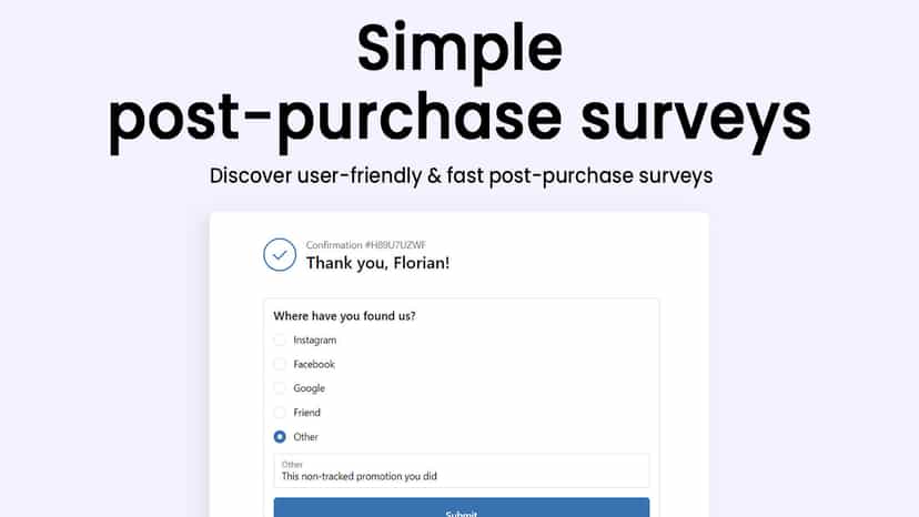 simple post purchase surveys