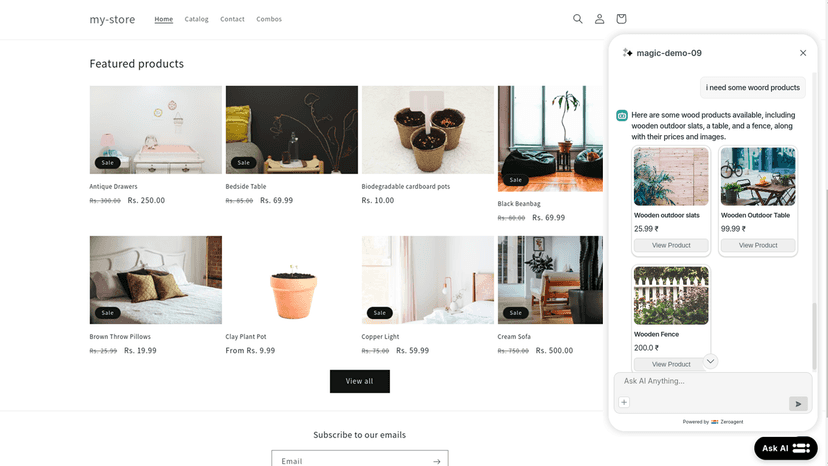 Agent on Ecommerce Store