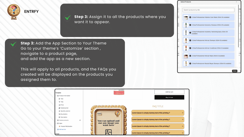 Setup Step-3/4 Product Faqs App