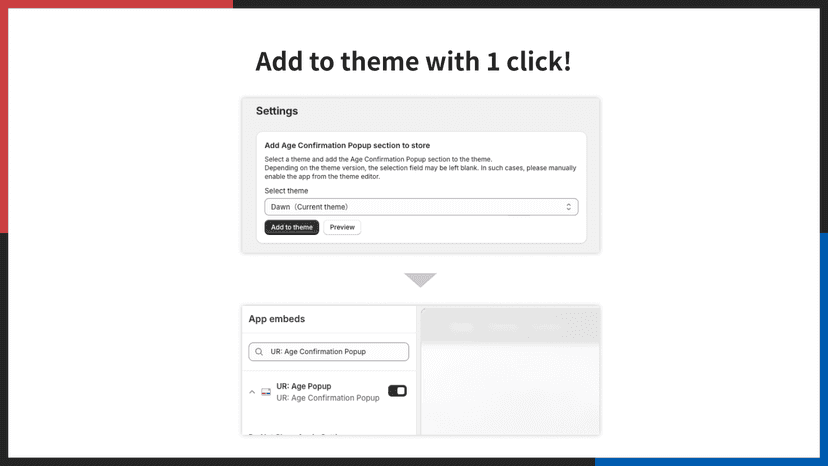 Add to theme with 1 click!