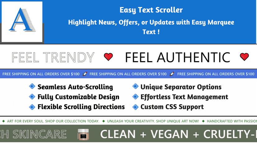 Easy Marquee -Text Logo Slider Features