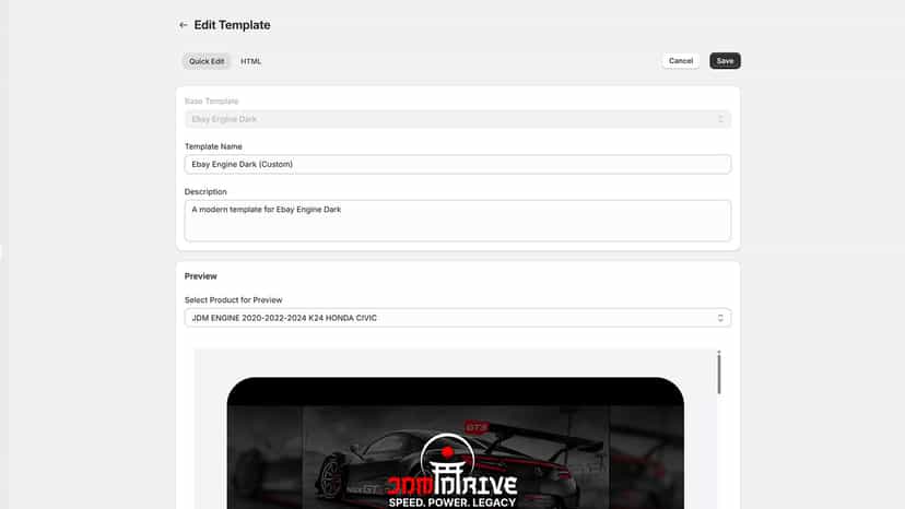 Template Customization
