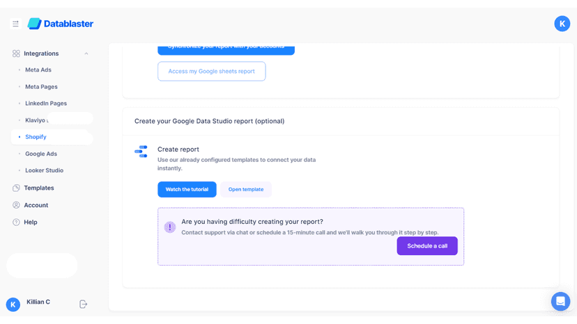 Transfer data to Looker Studio with Datablaster