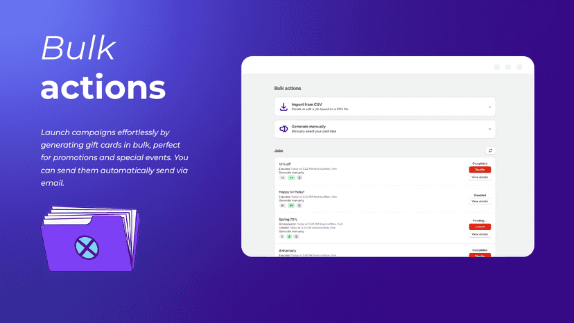 Bulk actions