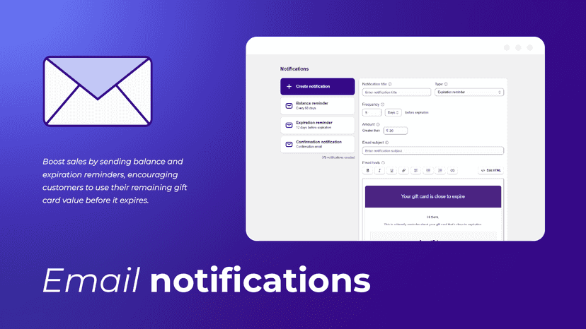Email notifications