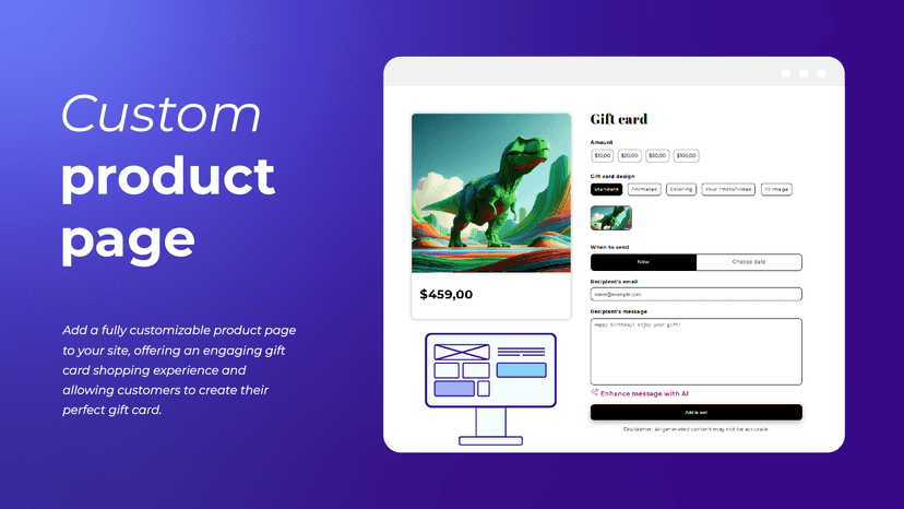 Custom product page