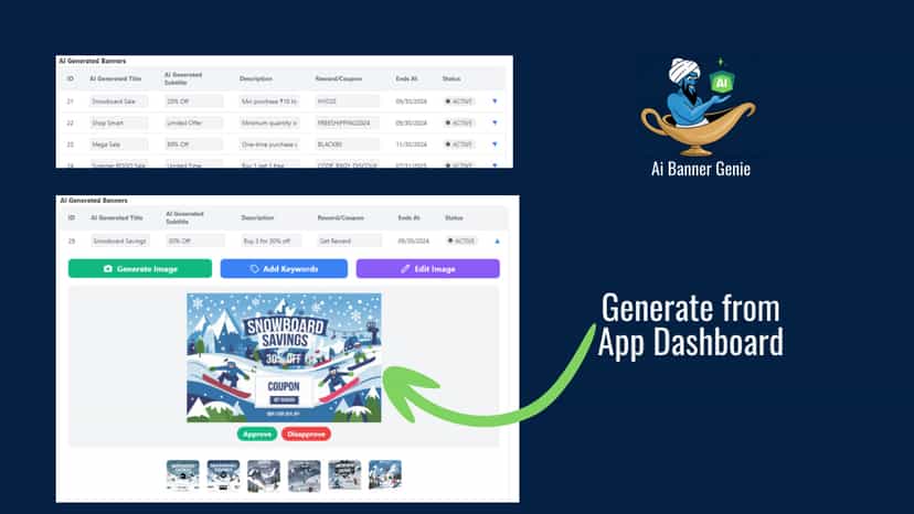 Generate ai banners in seconds, approve, disapprove or edit img