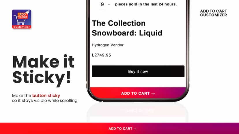 Make add to cart button sticky, stick to screen while scrolling