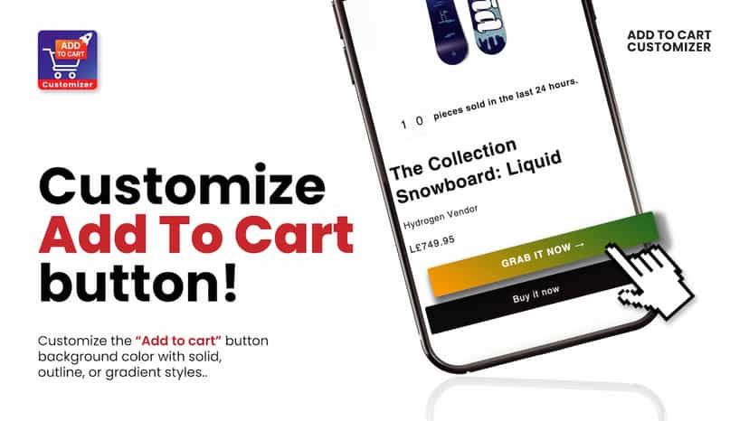 Customize add to cart and change background color and text