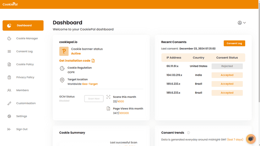 CookiePal Dashboard