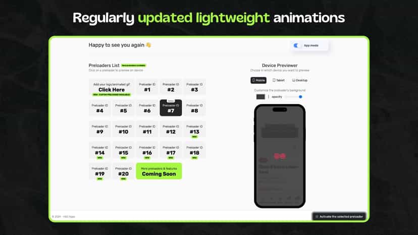 Regularly updated lightweight animations - PreloaderX