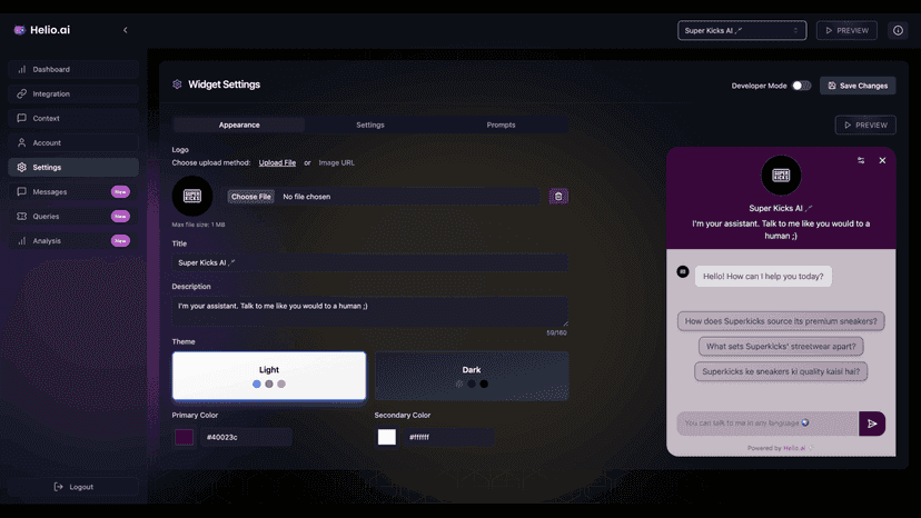 Agent customization