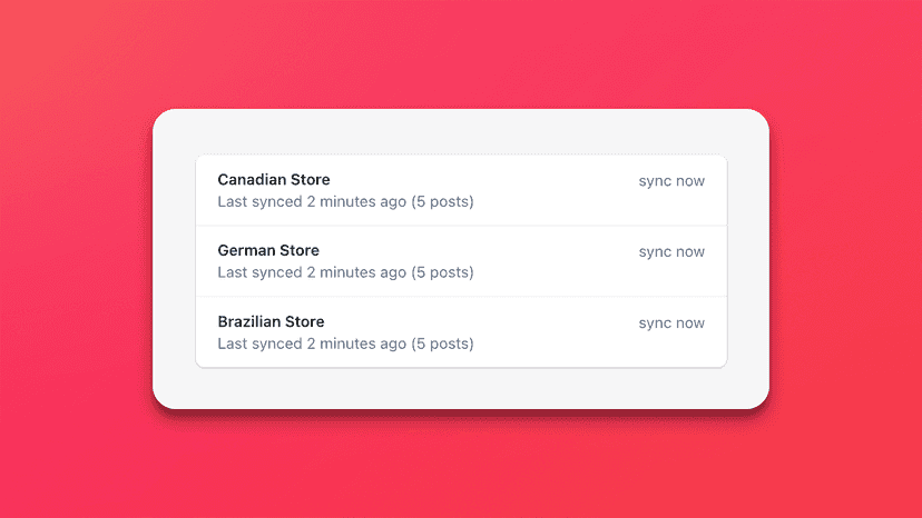 You can sync blog posts to multiple stores automatically