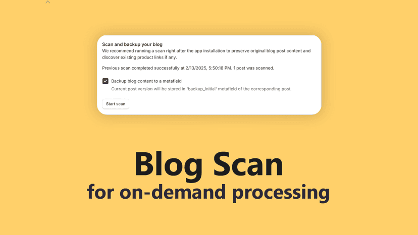On-demand processing via full blog scan