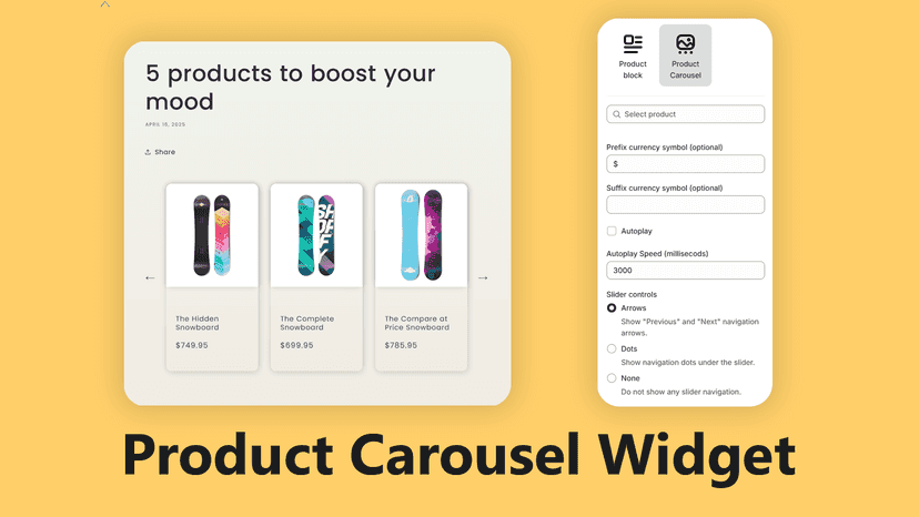 Widget: Animated product carousel